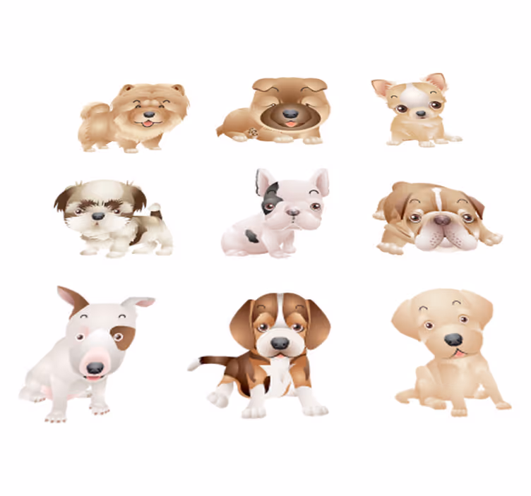 Cute puppies animal vinyl carpet - TenStickers