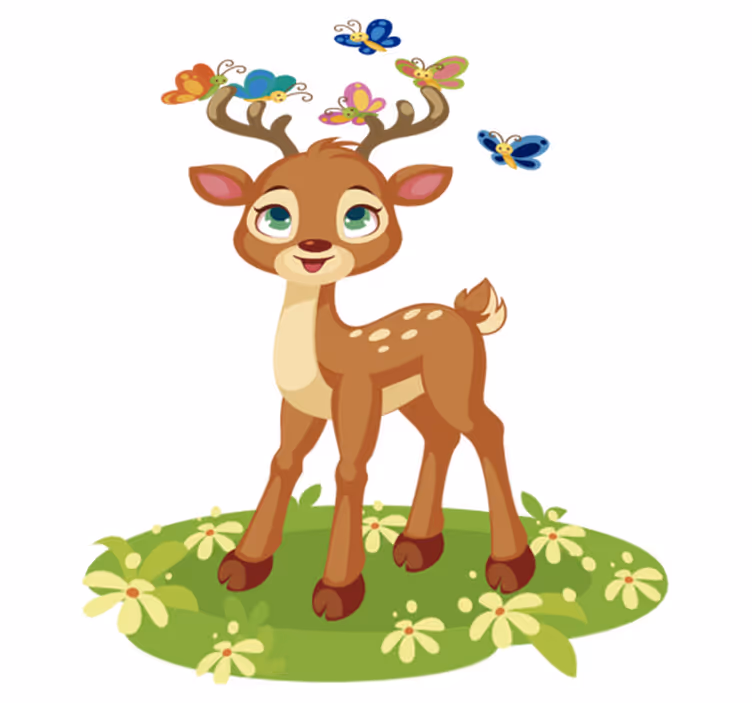 Cute cartoon deer animal vinyl carpet - TenStickers