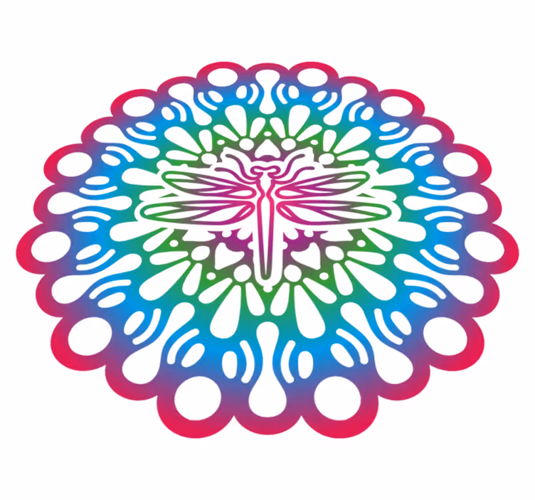 Animal vinyl carpet colorful dragonfly mandala - TenStickers