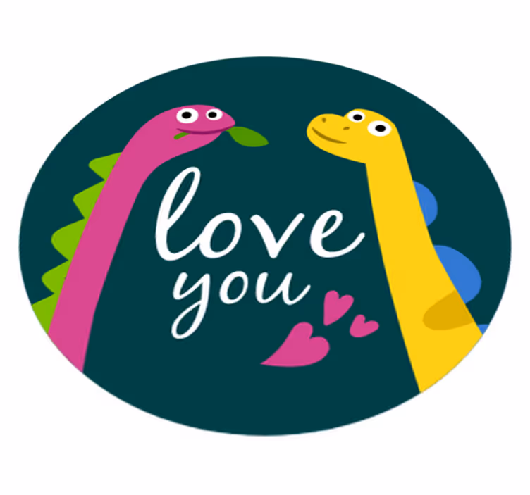 Cute dinosaur love animal vinyl carpet - TenStickers
