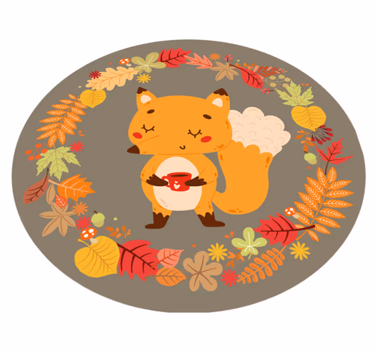 Animal vinyl carpet charming fox sculpture - TenStickers