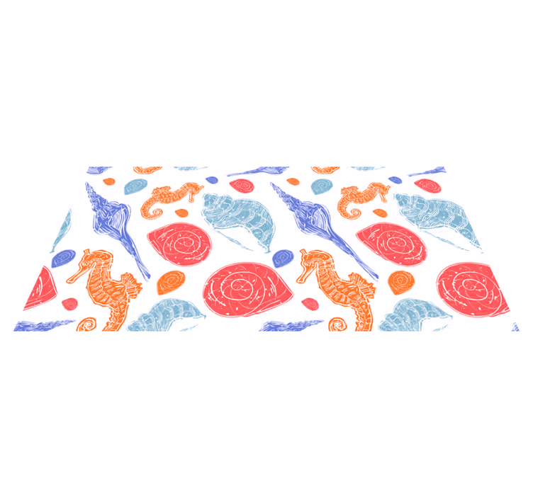 Animal vinyl carpet colorful sea creatures - TenStickers
