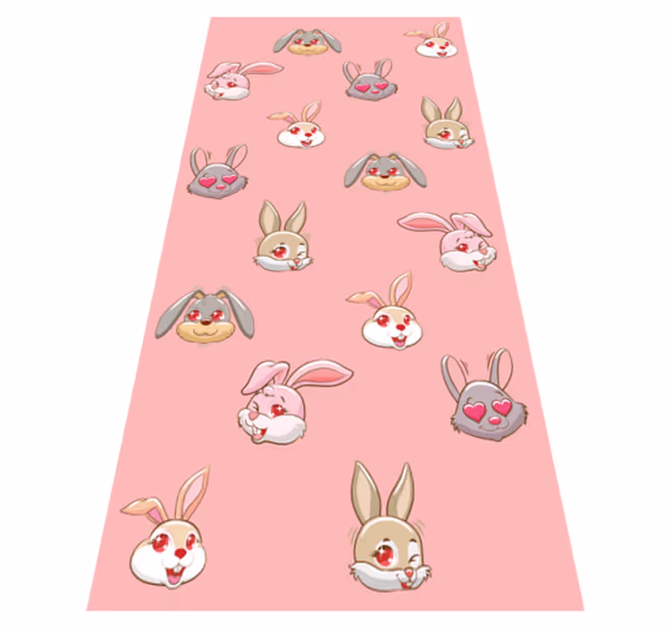 Animal vinyl carpet cute bunny faces - TenStickers
