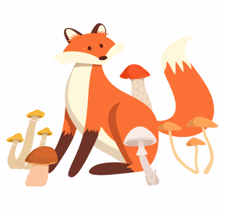 Animal vinyl carpet whimsical fox design - TenStickers