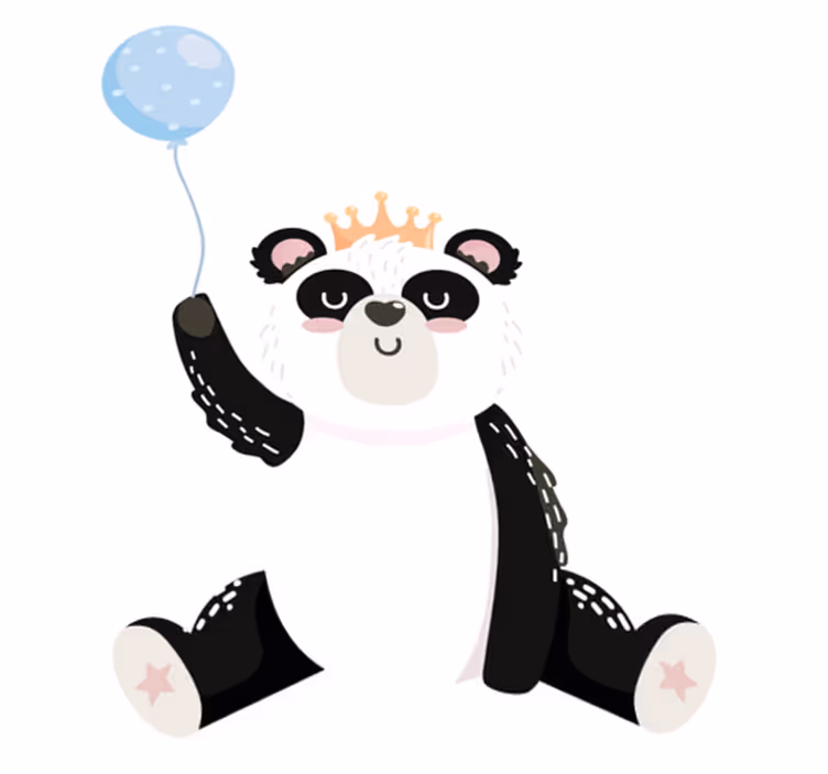 Animal vinyl carpet adorable panda balloon - TenStickers