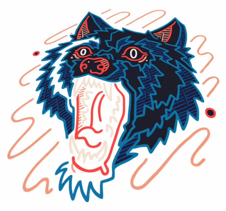 Animal vinyl carpet howling wolf design - TenStickers