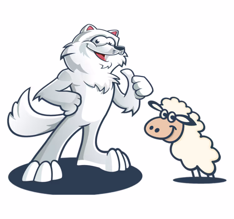 Animal vinyl carpet joyful wolf design - TenStickers