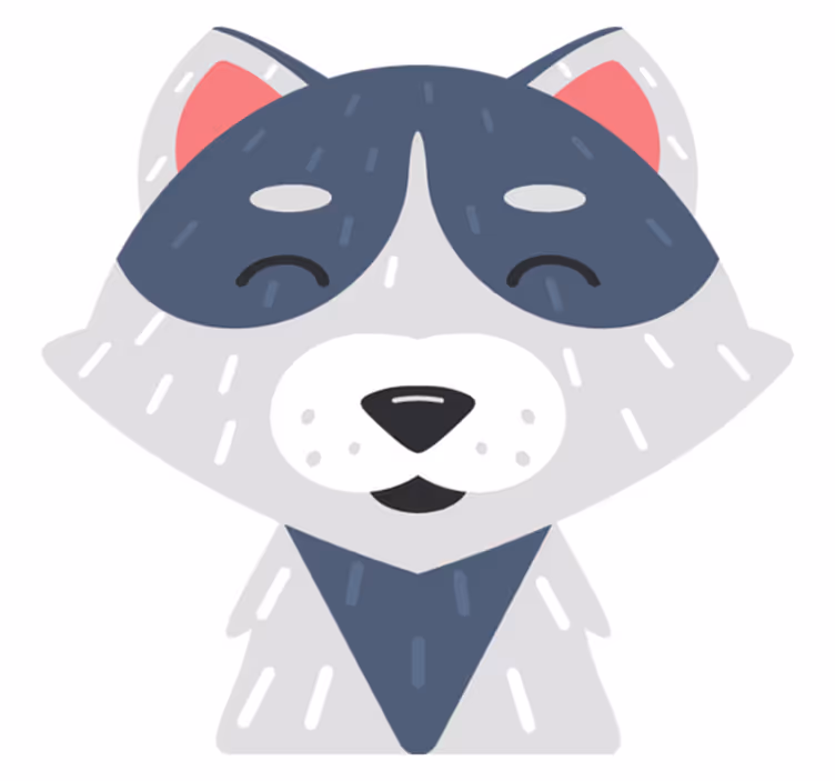 Happy animal face animal vinyl carpet - TenStickers