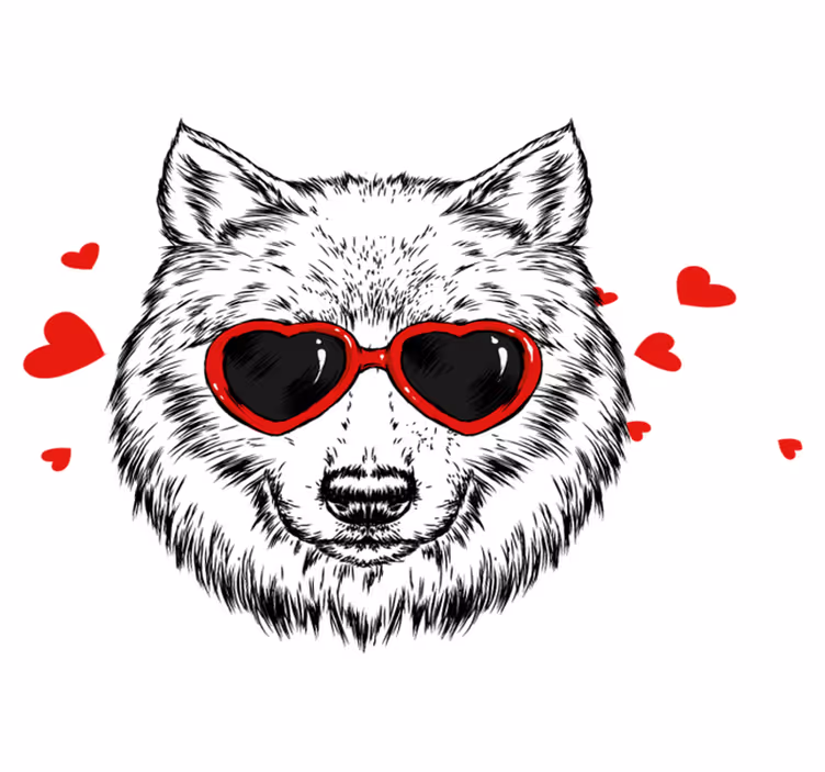 Animal vinyl carpet playful wolf design - TenStickers