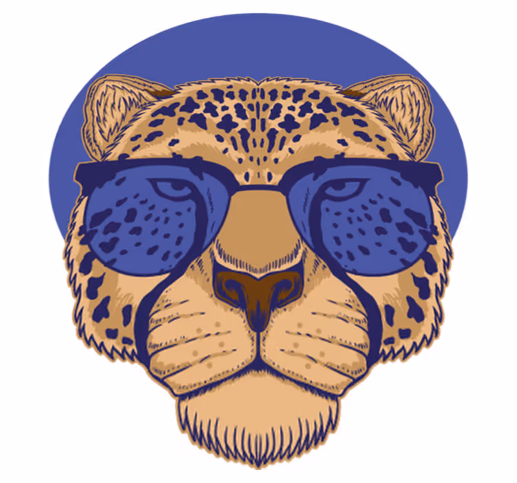 Animal vinyl carpet leopard in glasses - TenStickers