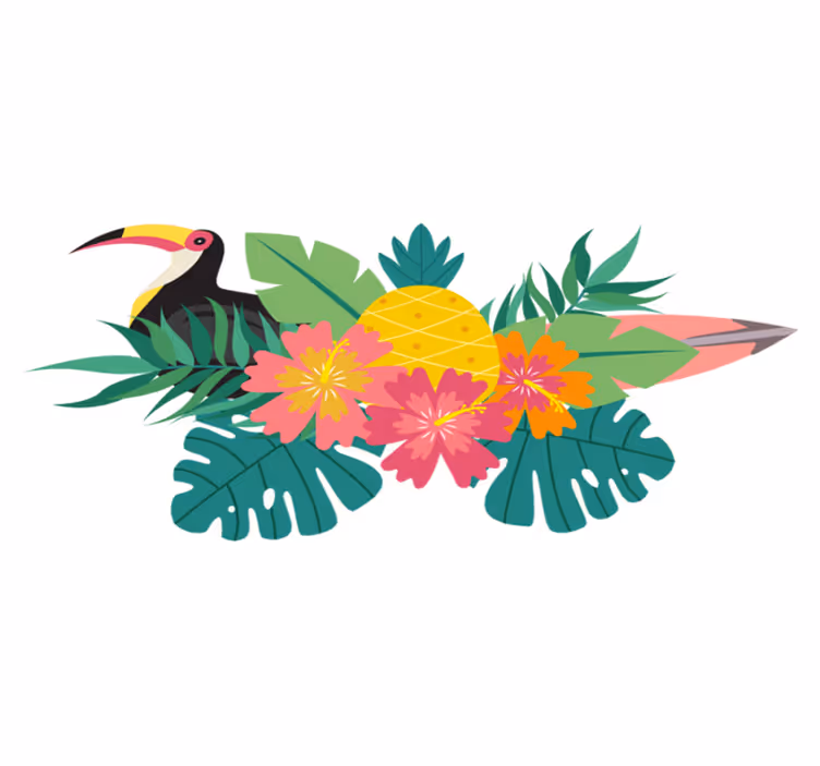 Animal vinyl carpet tropical bird pattern - TenStickers