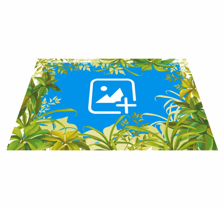 Animal vinyl carpet cat among greenery - TenStickers