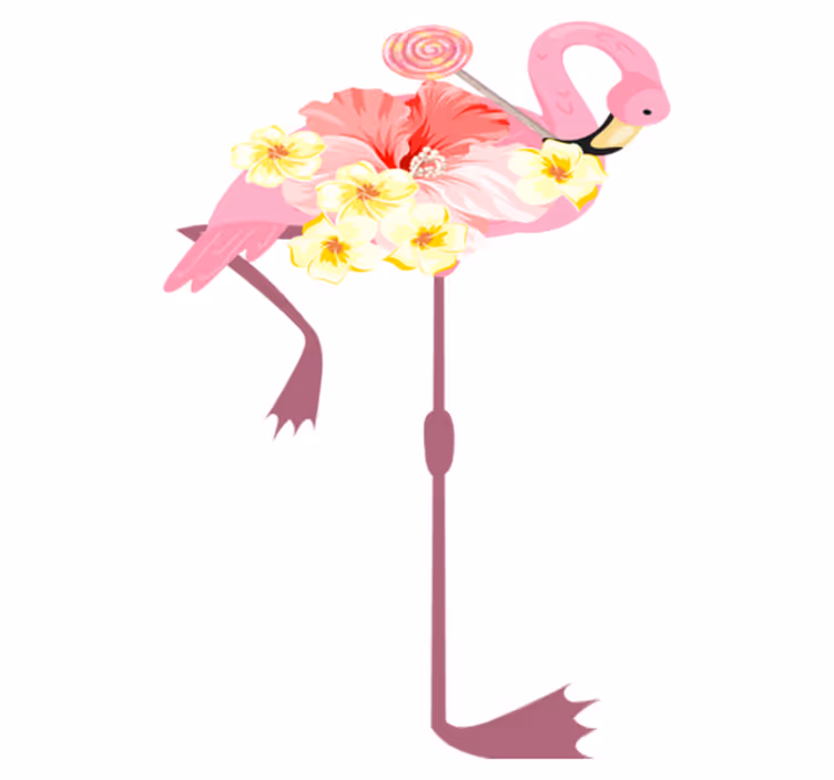 Animal vinyl carpet flamingo floral design - TenStickers