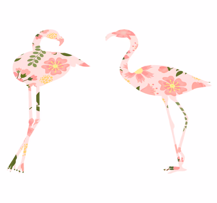 Animal vinyl carpet flamingo floral design - TenStickers