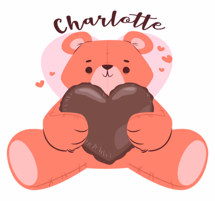 Animal vinyl carpet cute bear with heart design - TenStickers