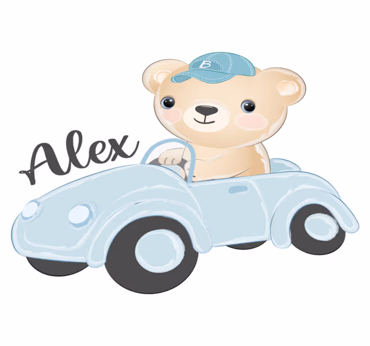 Animal vinyl carpet cute bear driver - TenStickers
