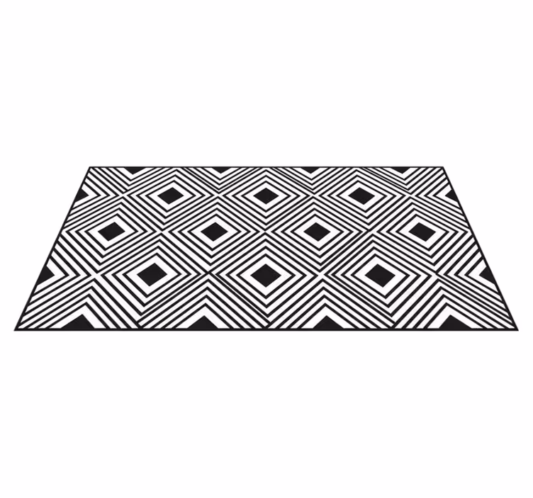 Kitchen vinyl carpet in bold diamond lattice design - TenStickers
