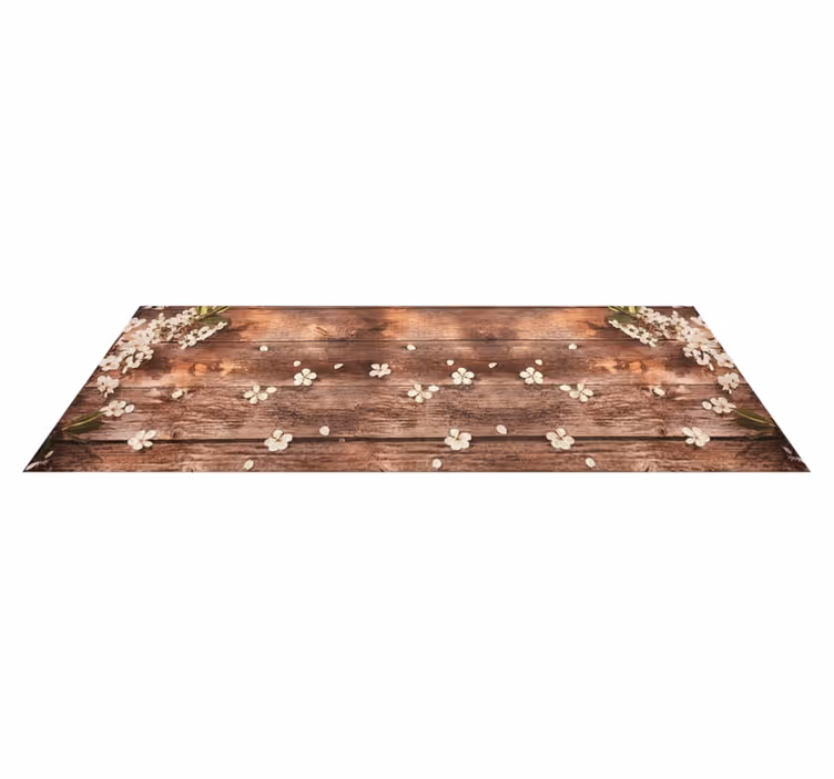 Kitchen vinyl carpet floral wood design - TenStickers