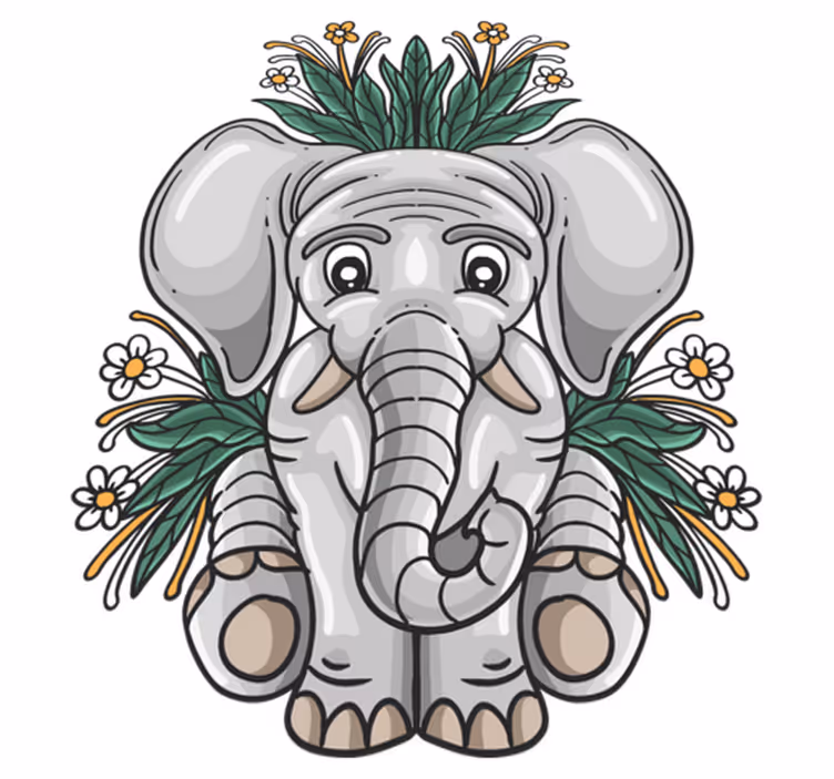 Animal vinyl carpet cute elephant design - TenStickers