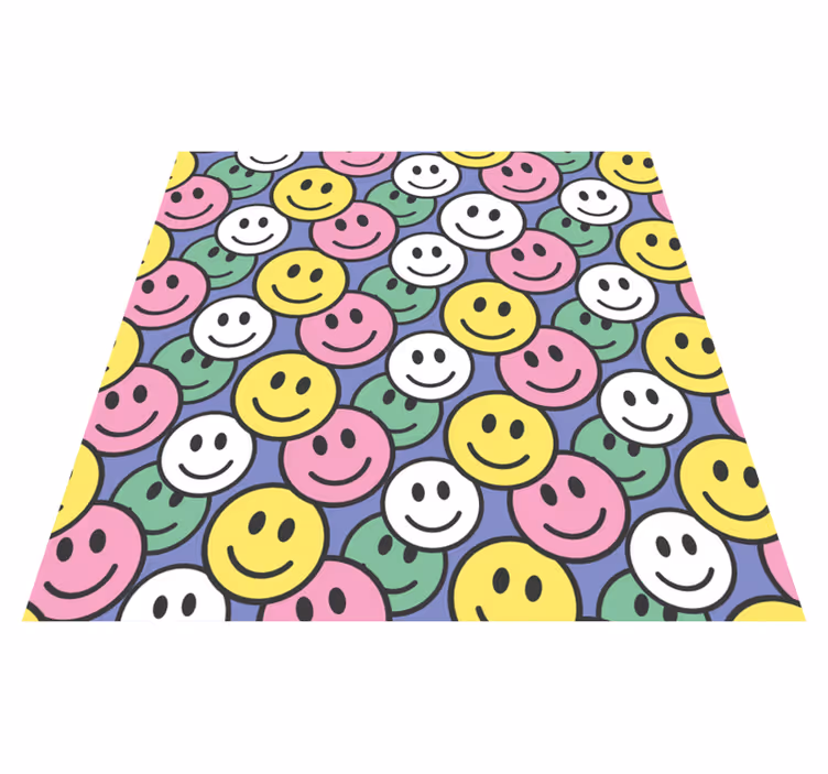 Animal vinyl carpet with colorful smile designs - TenStickers