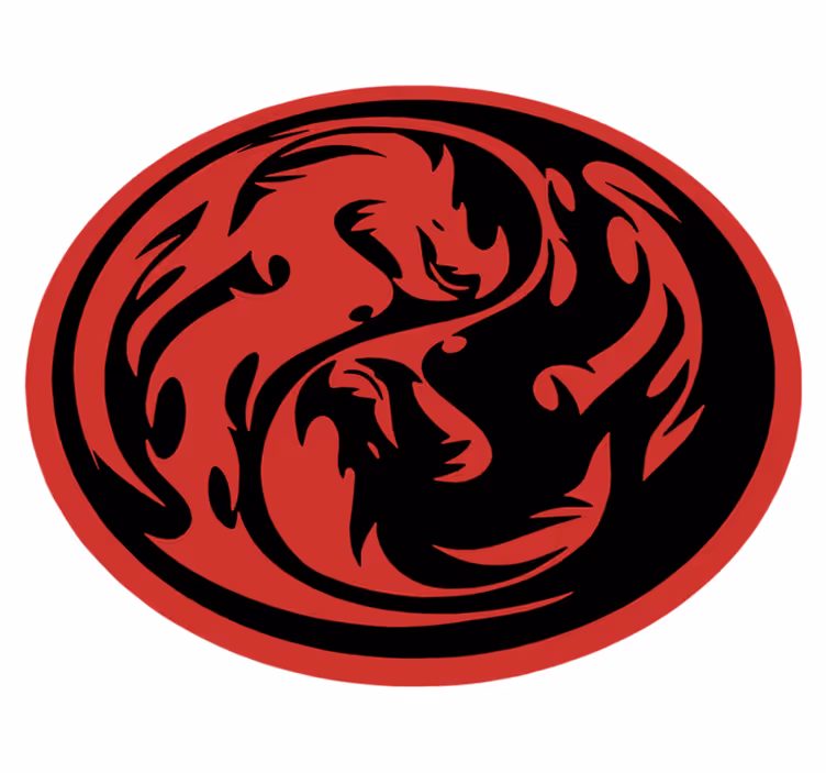 Yin yang dragons animal vinyl carpet - TenStickers
