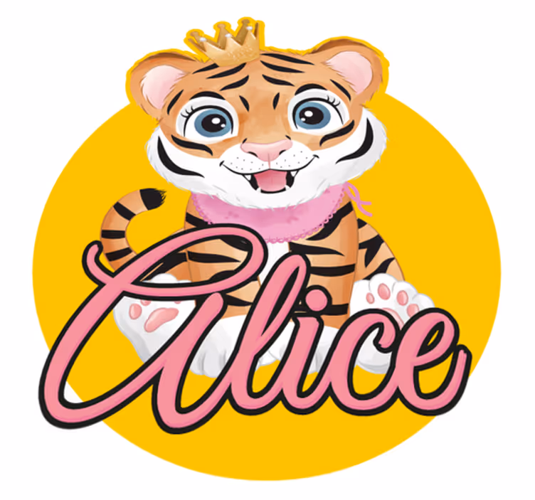 Animal vinyl carpet cute tiger design - TenStickers
