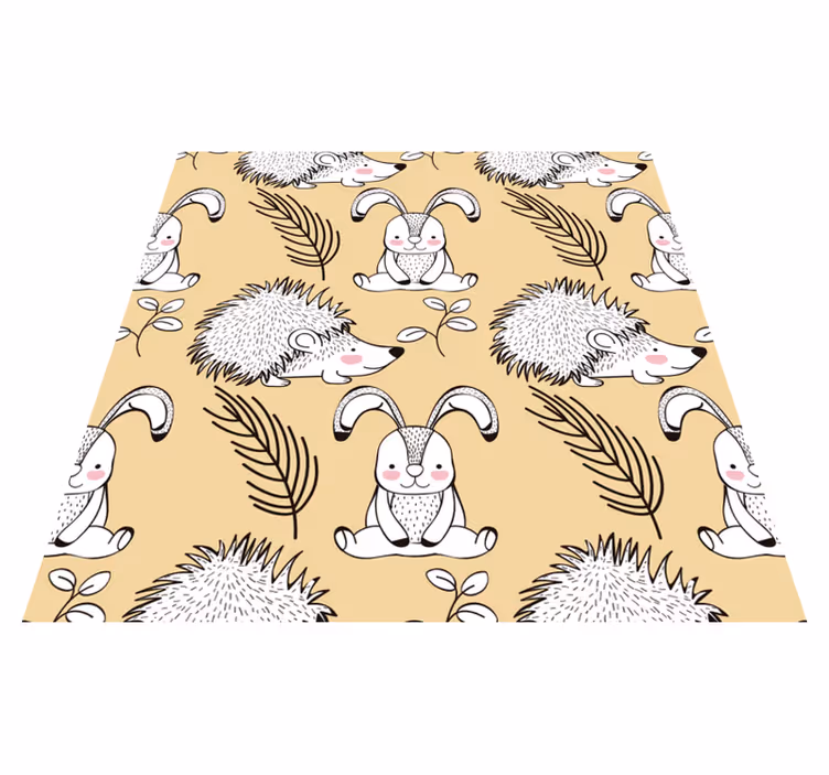 Animal vinyl carpet with adorable animal designs - TenStickers