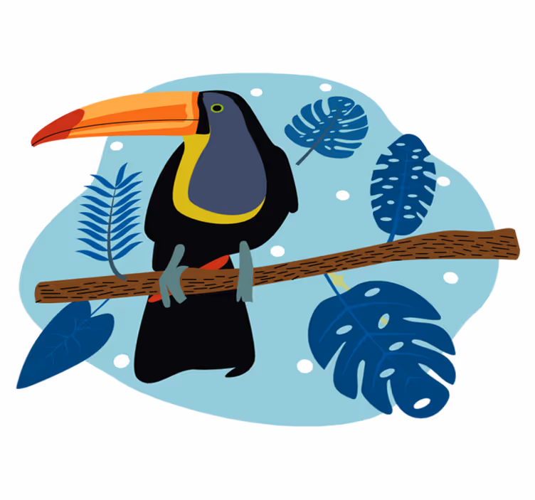 Tropical toucan perched animal vinyl carpet - TenStickers