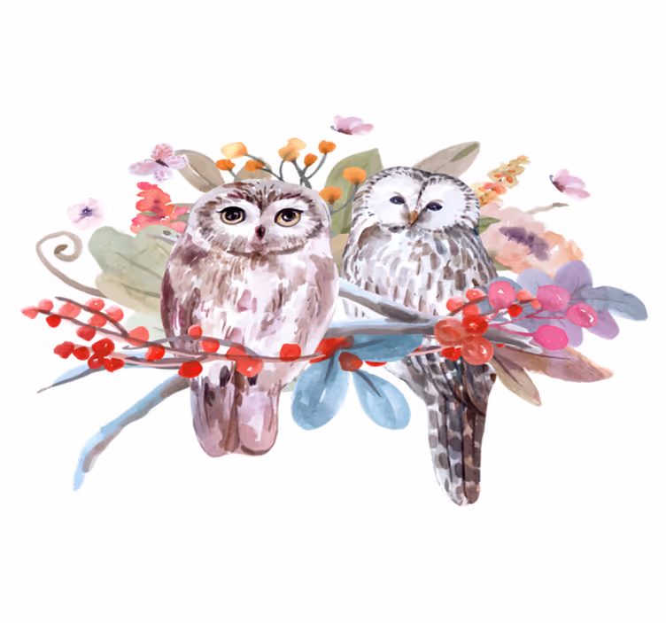 Animal vinyl carpet owls in nature - TenStickers