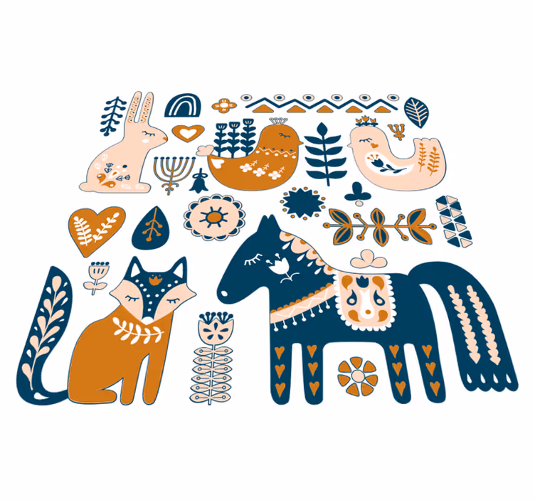 Animal vinyl carpet with vibrant animal art - TenStickers