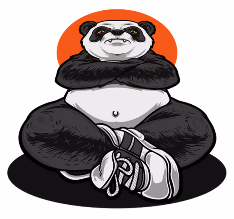 Panda embracing calmness animal vinyl carpet - TenStickers