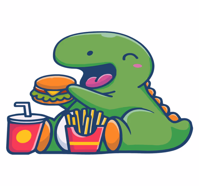 Happy green dinosaur animal vinyl carpet - TenStickers