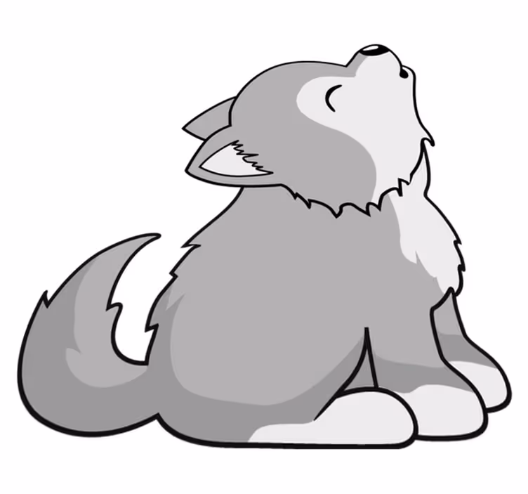 Howling canine illustration animal vinyl carpet - TenStickers
