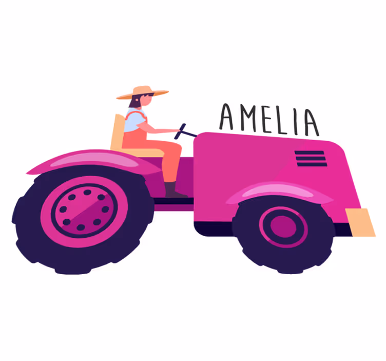 Animal vinyl carpet personalized tractor journey - TenStickers