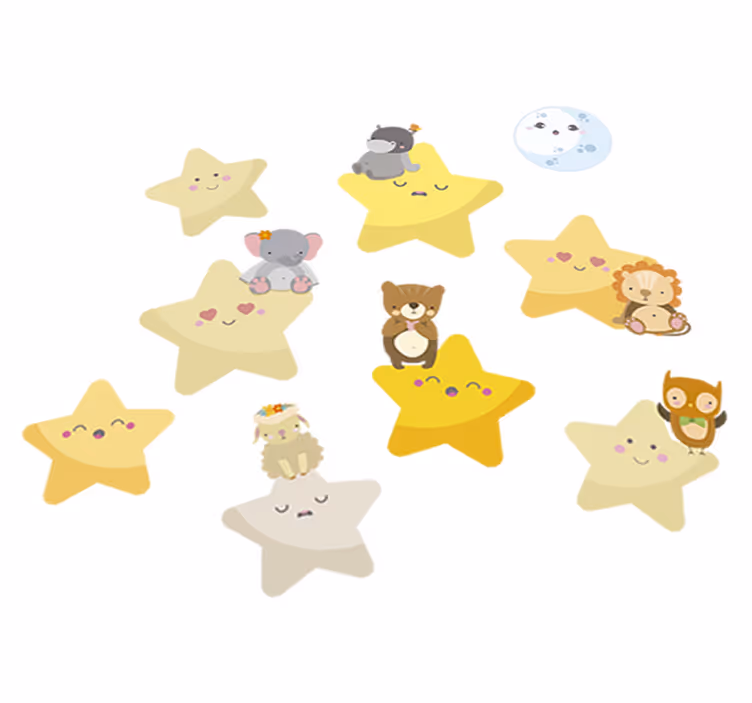 Animal vinyl carpet for baby's room stars - TenStickers