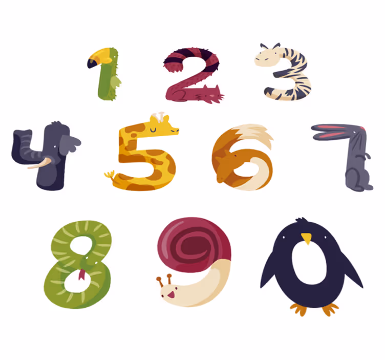 Animal vinyl carpet with numbers and animals - TenStickers