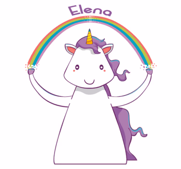 Animal vinyl carpet unicorn and rainbow personalized - TenStickers