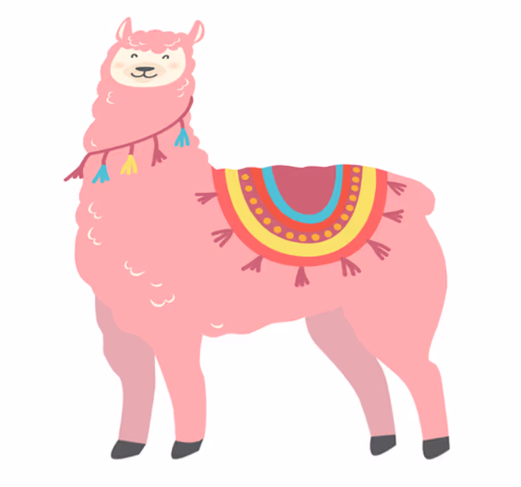 Animal vinyl carpet pink llama - TenStickers