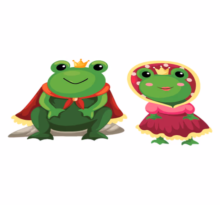 Animal vinyl carpet king and queen frogs design - TenStickers