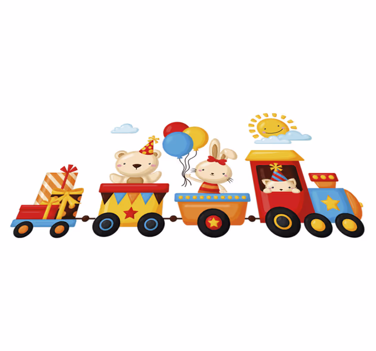 Animal vinyl carpet animal train - TenStickers