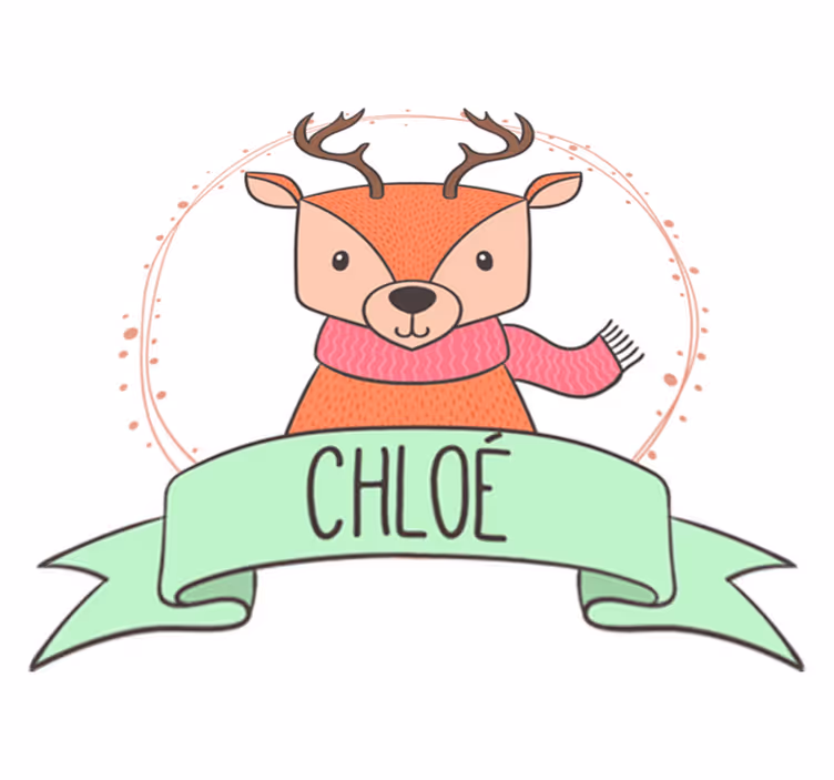 Baby deer with name animal vinyl carpet - TenStickers