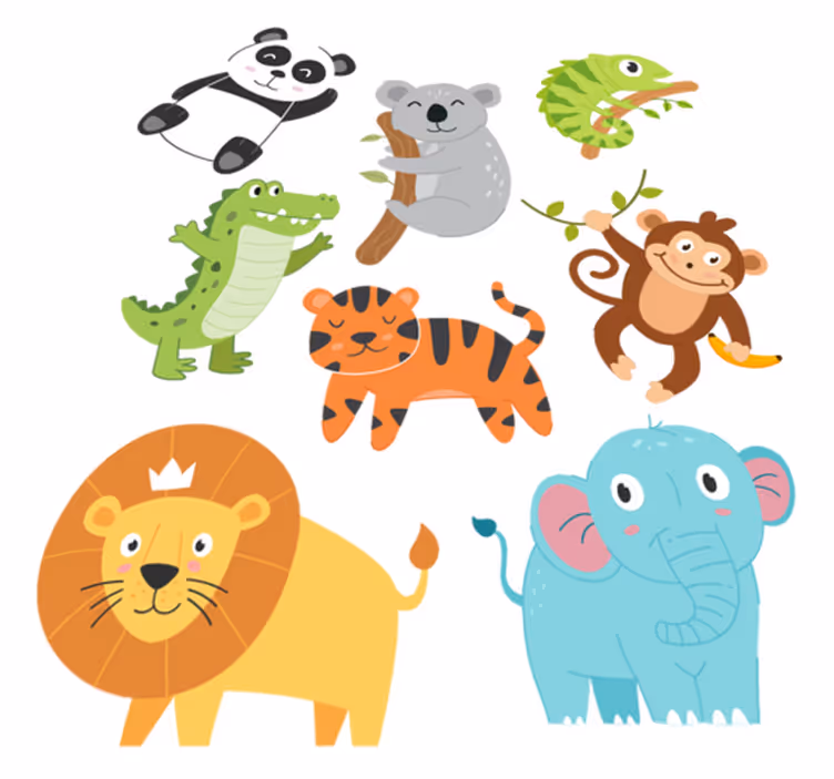 Animal vinyl carpet hand drawn autumn creatures - TenStickers