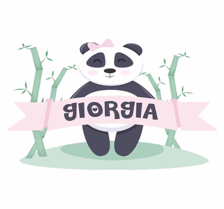 Animal vinyl carpet baby panda girl personalized - TenStickers