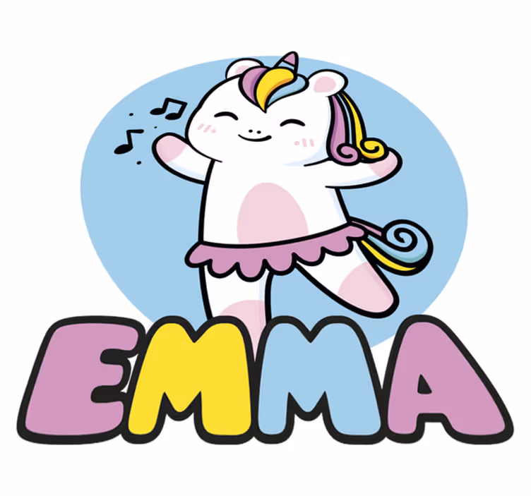 Ballerina unicorn animal vinyl carpet - TenStickers
