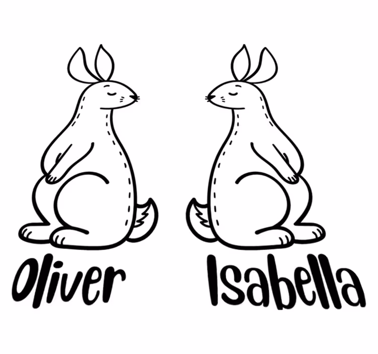 Animal vinyl carpet personalised easter bunnies - TenStickers