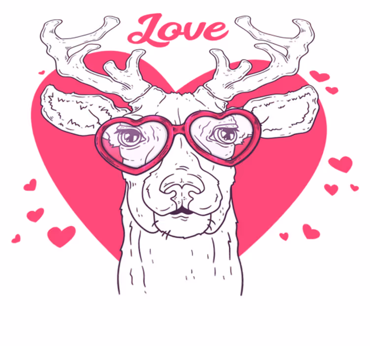 Stag love animal vinyl carpet - TenStickers