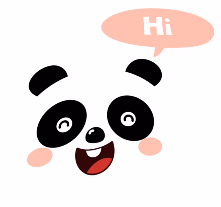 Animal vinyl carpet cartoon panda waving hello - TenStickers