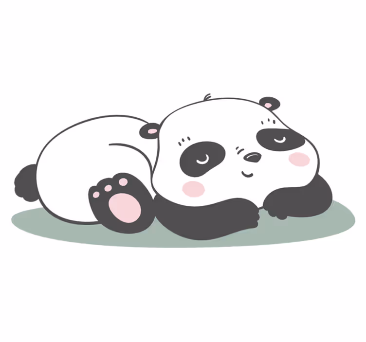 Panda illustration animal vinyl carpet - TenStickers