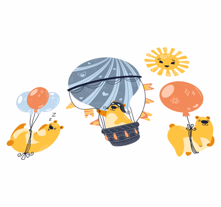 Animal vinyl carpet with animals on balloons - TenStickers