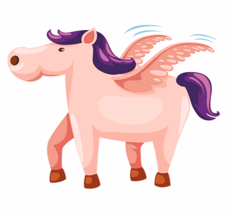 Cute winged pony animal vinyl carpet - TenStickers